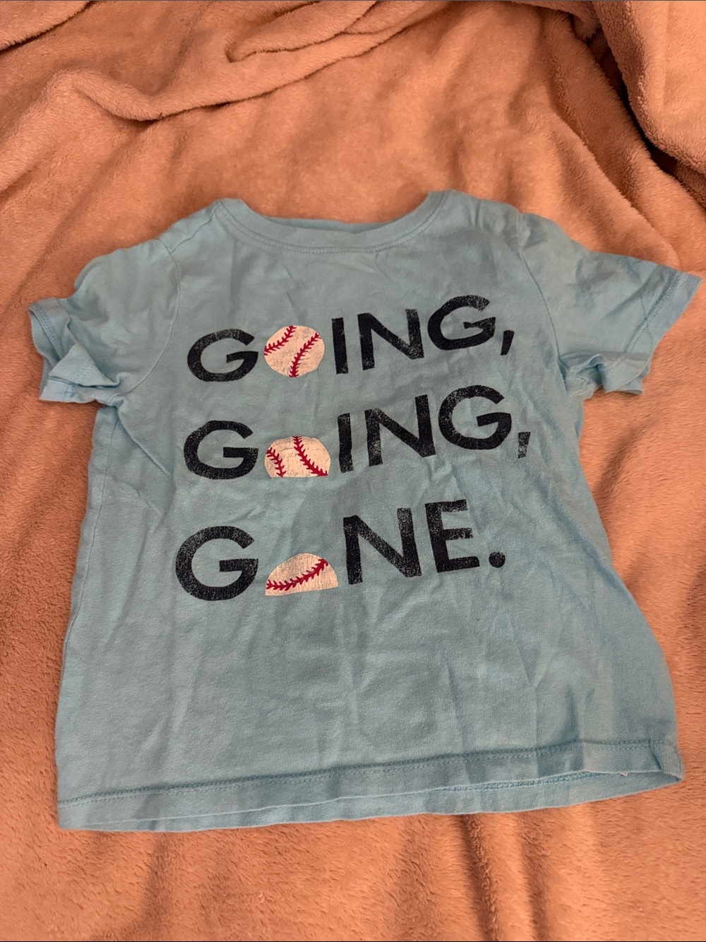 5/$25 Old Navy Light Blue Kids Baseball Graphic Tee